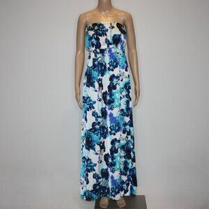 Chic by Jacob Women's Floral Maxi Dress in Blue Colors and size Medium NWOT